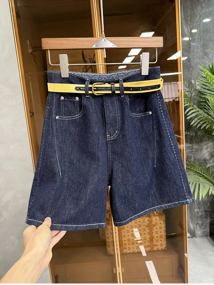 plus Size Vintage Deep Blue A-Line Denim orts Women's Spring High Waist Slim Straight Wide Leg Five-Quarter Mid-Pants
plus Size Vintage Deep Blue A-Line Denim orts Women's Spring High Waist Slim Straight Wide Leg Five-Quarter Mid-Pants