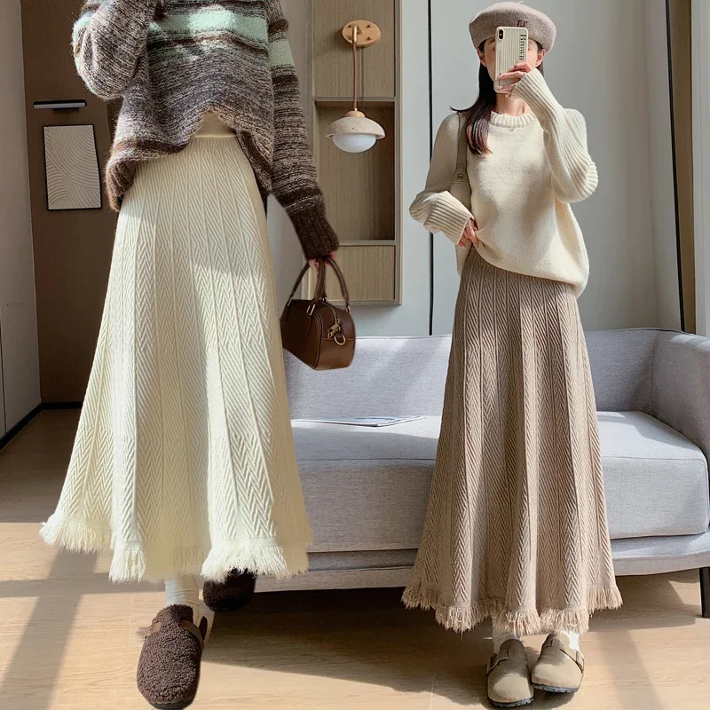 Thickened Knitted Half Skirt Autumn/Winter New High Waist Big Swing Skirt A-line Hundred Fold Medium length Skirt
Thickened Knitted Half Skirt Autumn/Winter New High Waist Big Swing Skirt A-line Hundred Fold Medium length Skirt