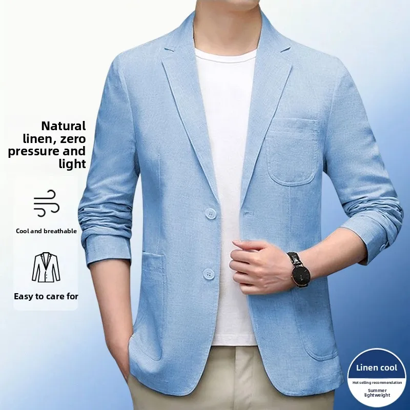 Solid-color Linen Blazer - Men's Fashionable, Business-appropriate, Versatile, Comfortable, Lightweight and Breathable Blazer
Solid-color Linen Blazer - Men's Fashionable, Business-appropriate, Versatile, Comfortable, Lightweight and Breathable Blazer