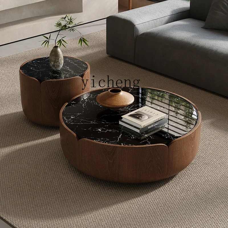 l3 marble slate coffee table living room household round walnut tea table
l3 marble slate coffee table living room household round walnut tea table