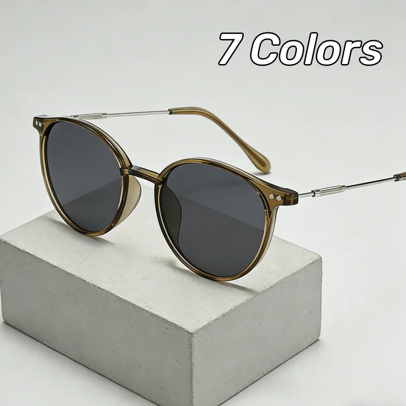 Metal Rice Nails Sunglasses Vintage Round Frame UV400 Shades Eyewear for Women Classic Trendy High-End Men's Sun Glasses
Metal Rice Nails Sunglasses Vintage Round Frame UV400 Shades Eyewear for Women Classic Trendy High-End Men's Sun Glasses