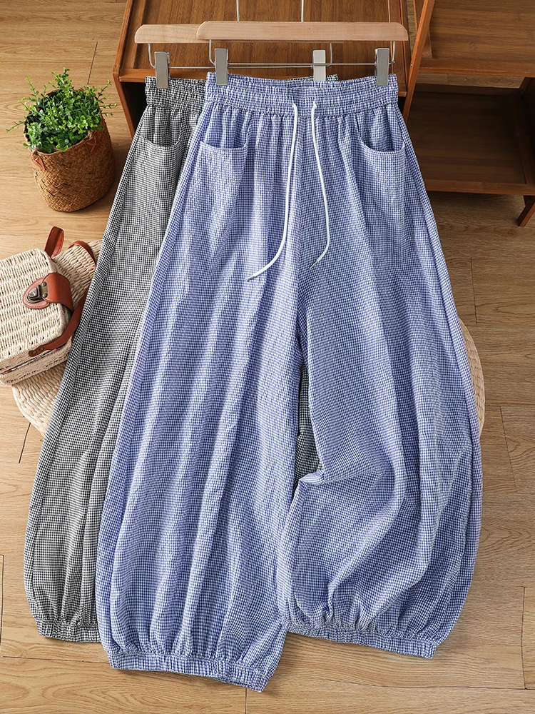 plus Size Women's Casual Pants Drawstring Cuffed Wide Leg Artistic Vintage Loose Fit Summer New Style Versatile Casual Trousers
plus Size Women's Casual Pants Drawstring Cuffed Wide Leg Artistic Vintage Loose Fit Summer New Style Versatile Casual Trousers
