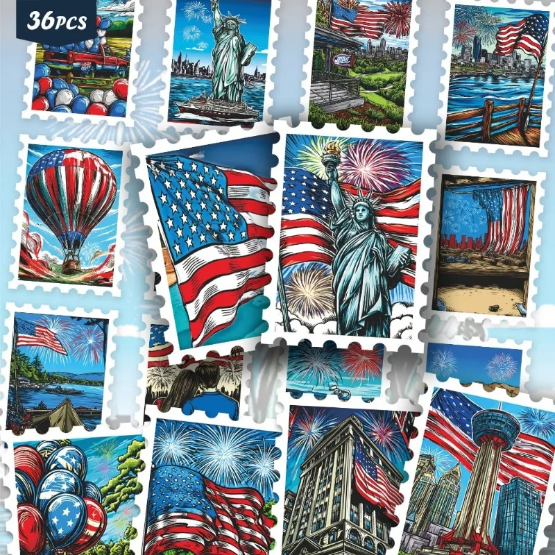 36 vintage stickers are perfect for patriotic celebrations: they are highly suitable for decorating greeting cards, scrapbooks, gifts, and party giveaways. They are applicable on July 4th, Memorial Day, or any other patriotic events.
36 vintage stickers are perfect for patriotic celebrations: they are highly suitable for decorating greeting cards, scrapbooks, gifts, and party giveaways. They are applicable on July 4th, Memorial Day, or any other patriotic events.