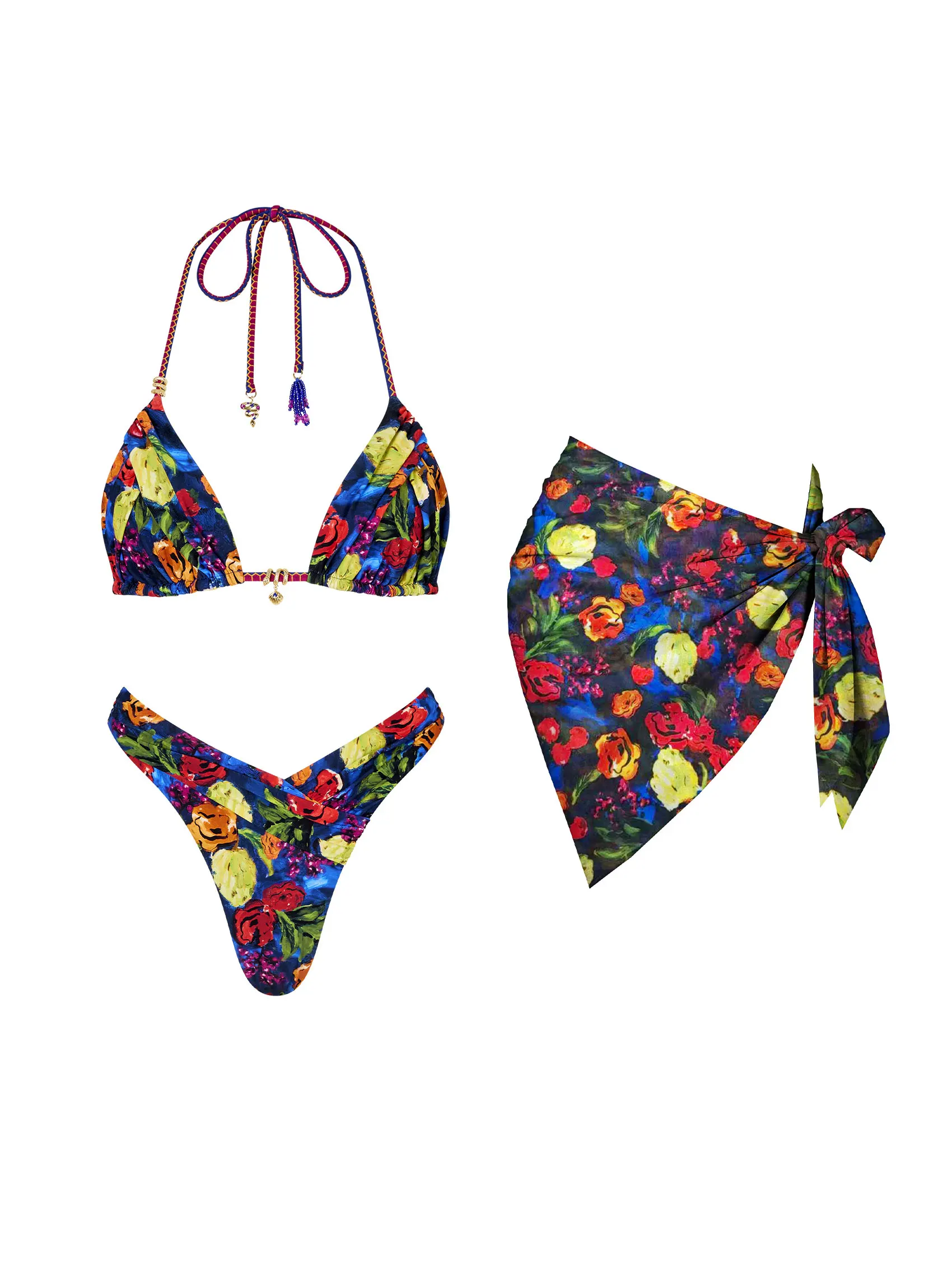 Floral Printed Triangle Biquini With Skirt Set Women 3Pcs Swimwear Fashion Lady Low Waist Bathing Suit Female Swimsuit Beachwear
Floral Printed Triangle Biquini With Skirt Set Women 3Pcs Swimwear Fashion Lady Low Waist Bathing Suit Female Swimsuit Beachwear