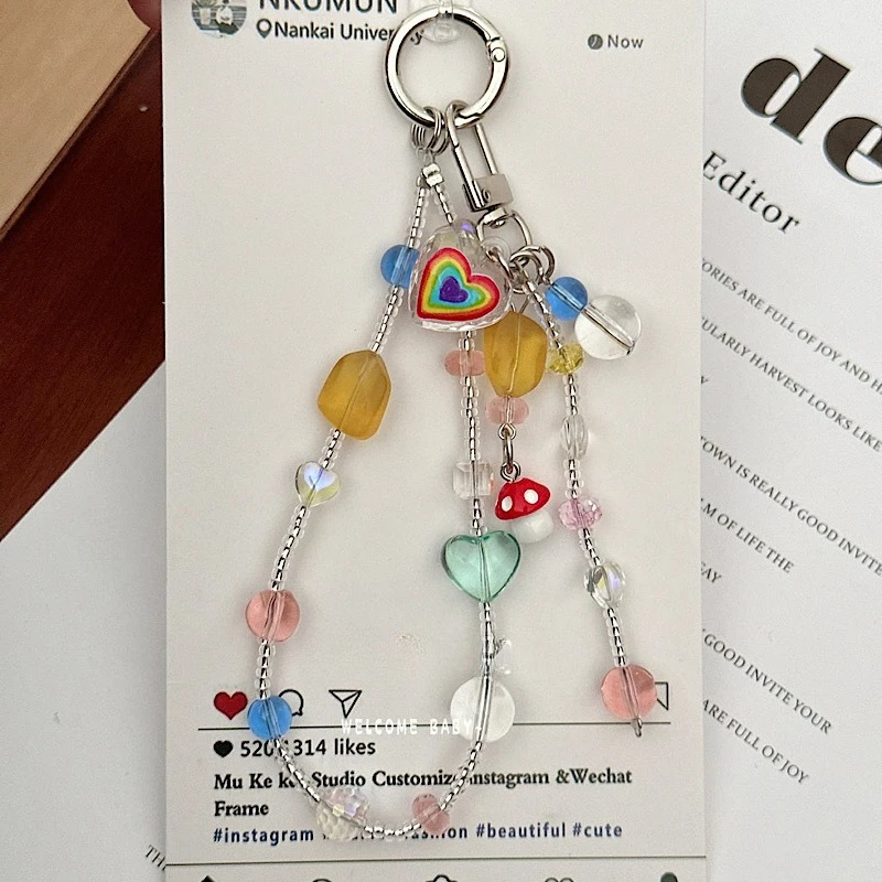 Summer Fresh Colorful Crystal Mobile Phone Chain Short Phone Lanyard Light Luxury Korean Fashion Cute Colorful Beads Phone Strap
Summer Fresh Colorful Crystal Mobile Phone Chain Short Phone Lanyard Light Luxury Korean Fashion Cute Colorful Beads Phone Strap