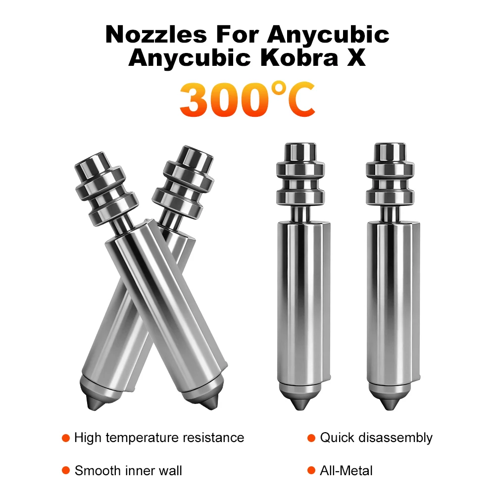 For Anycubic KooraX 300°C High-Temperature Heat-Resistant Bi-Metal Nozzle, with 0.2/0.4/0.6/0.8mm Sizes, 3D Printer Accessory
For Anycubic KooraX 300°C High-Temperature Heat-Resistant Bi-Metal Nozzle, with 0.2/0.4/0.6/0.8mm Sizes, 3D Printer Accessory