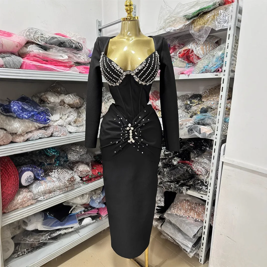 Factory Sale Women Luxury Designer Bandage Party Dress Elegant Long Sleeve Crystal Beading Floder Long Celebrity Evening Gowns
Factory Sale Women Luxury Designer Bandage Party Dress Elegant Long Sleeve Crystal Beading Floder Long Celebrity Evening Gowns