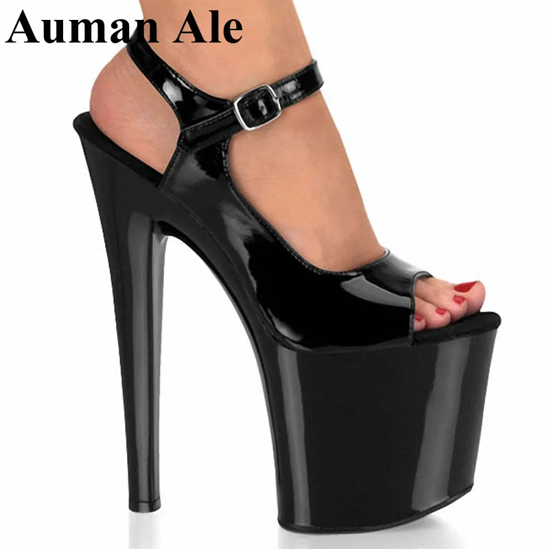 Spring and Autumn New Leather Shoes Women's Black Super High Heels 20CM Thick Sole Fashion High Heels Platform Women's Sandals
Spring and Autumn New Leather Shoes Women's Black Super High Heels 20CM Thick Sole Fashion High Heels Platform Women's Sandals