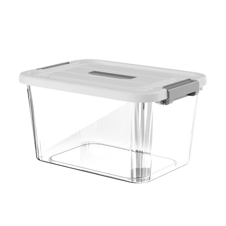 Stackable Plastic Storage Bin with Latches and Lid, Clear Organizer Box for Clothes, Garage, Office, and Home, 1-Pack
Stackable Plastic Storage Bin with Latches and Lid, Clear Organizer Box for Clothes, Garage, Office, and Home, 1-Pack