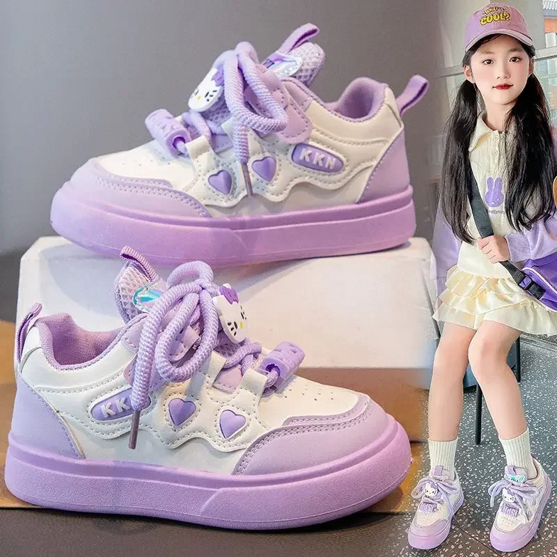 Girly Heart Kawaii MINISO Ins Hello Kitty Pendant Board Shoes 2025 Spring Autumn New Princess Leather Sneakers Gifts for Girls
Girly Heart Kawaii MINISO Ins Hello Kitty Pendant Board Shoes 2025 Spring Autumn New Princess Leather Sneakers Gifts for Girls