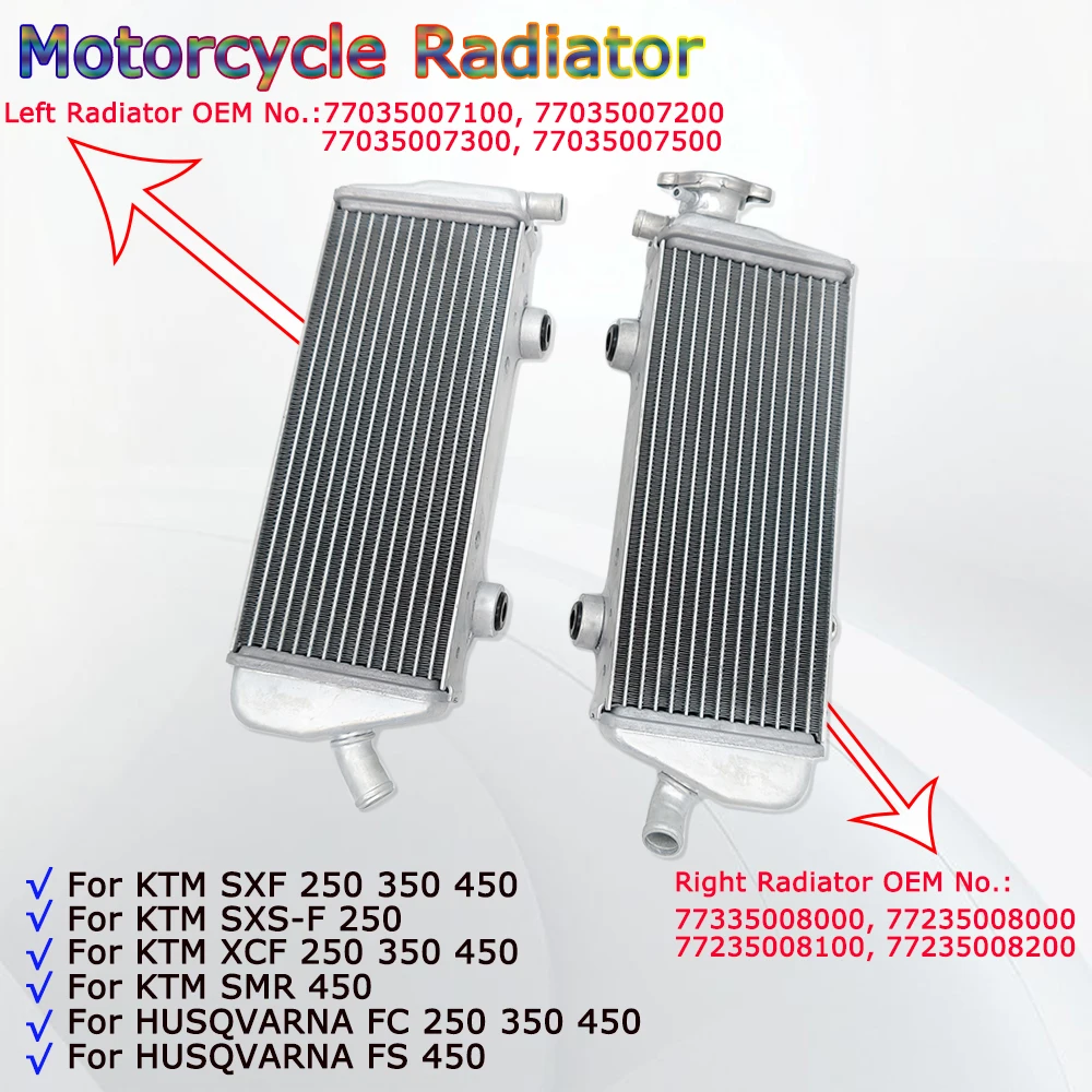 OTOM Motorcycle Radiator For KTM SXF 2007-2015 SXF-F XCF SMR 250 350 420 HUSQVARNA FC FS Aluminum Cooler Cooling Coolant System
OTOM Motorcycle Radiator For KTM SXF 2007-2015 SXF-F XCF SMR 250 350 420 HUSQVARNA FC FS Aluminum Cooler Cooling Coolant System