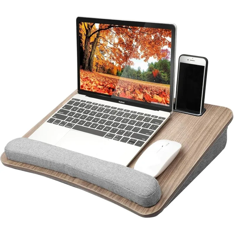 Portable Lap Laptop Desk with Pillow Cushion, Fits up to 15.6 inch Laptop, with Anti-Slip Strip & Storage Function
Portable Lap Laptop Desk with Pillow Cushion, Fits up to 15.6 inch Laptop, with Anti-Slip Strip & Storage Function