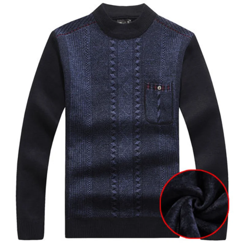 Men Autumn and Winter New Crew Neck Sweater Solid Color Plaid Pockets Spliced Fleece Warm Versatile Long-sleeved Tops
Men Autumn and Winter New Crew Neck Sweater Solid Color Plaid Pockets Spliced Fleece Warm Versatile Long-sleeved Tops