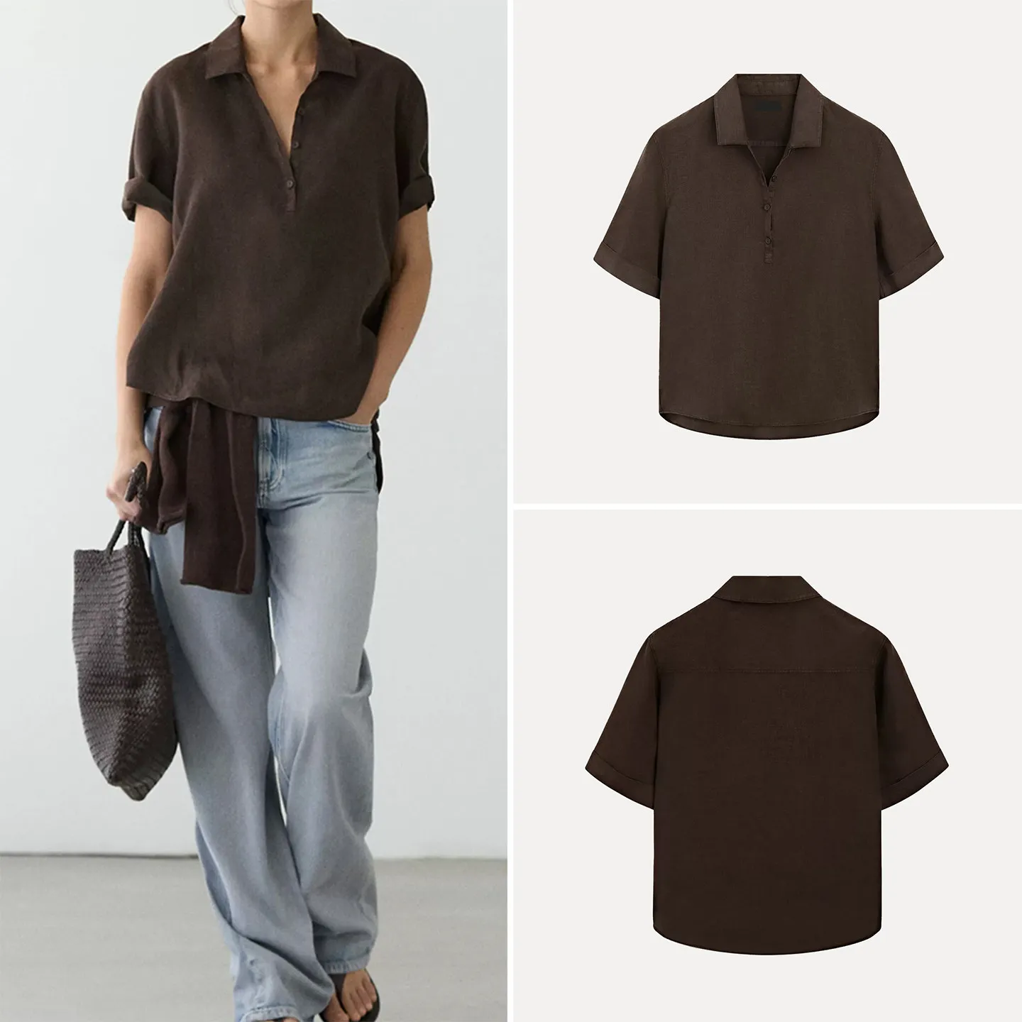 Casual Style Women's Shirt Short Sleeve Collar Simple Design Summer New Arrival Commute Friendly Fashion Ladies Blouse
Casual Style Women's Shirt Short Sleeve Collar Simple Design Summer New Arrival Commute Friendly Fashion Ladies Blouse