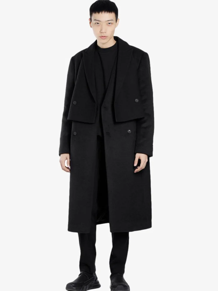 Men's Woolen Coat Autumn And Winter New Fashion Trend Personality Fake Two Patchwork Dark Casual Loose Large Size Coat
Men's Woolen Coat Autumn And Winter New Fashion Trend Personality Fake Two Patchwork Dark Casual Loose Large Size Coat