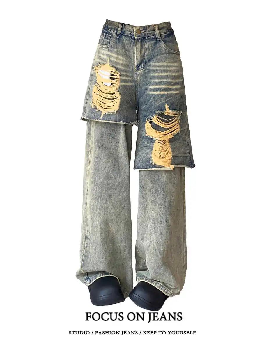 Women's Blue Baggy Y2k Cargo Jeans Ripped Harajuku Oversize Denim Trousers Vintage 2000s Style Emo Jean Pants Trashy Clothes
Women's Blue Baggy Y2k Cargo Jeans Ripped Harajuku Oversize Denim Trousers Vintage 2000s Style Emo Jean Pants Trashy Clothes