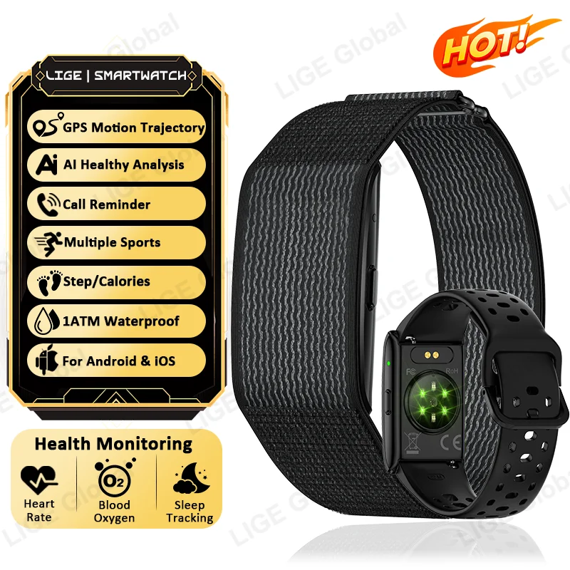 Умный браслет LIGE с GPS-трекингом, отслеживанием траектории, AI-мониторингом здоровья, измерением пульса и давления, напоминанием о звонках, спортивный браслет-трекер для фитнеса
Умный браслет LIGE с GPS-трекингом, отслеживанием траектории, AI-мониторингом здоровья, измерением пульса и давления, напоминанием о звонках, спортивный браслет-трекер для фитнеса