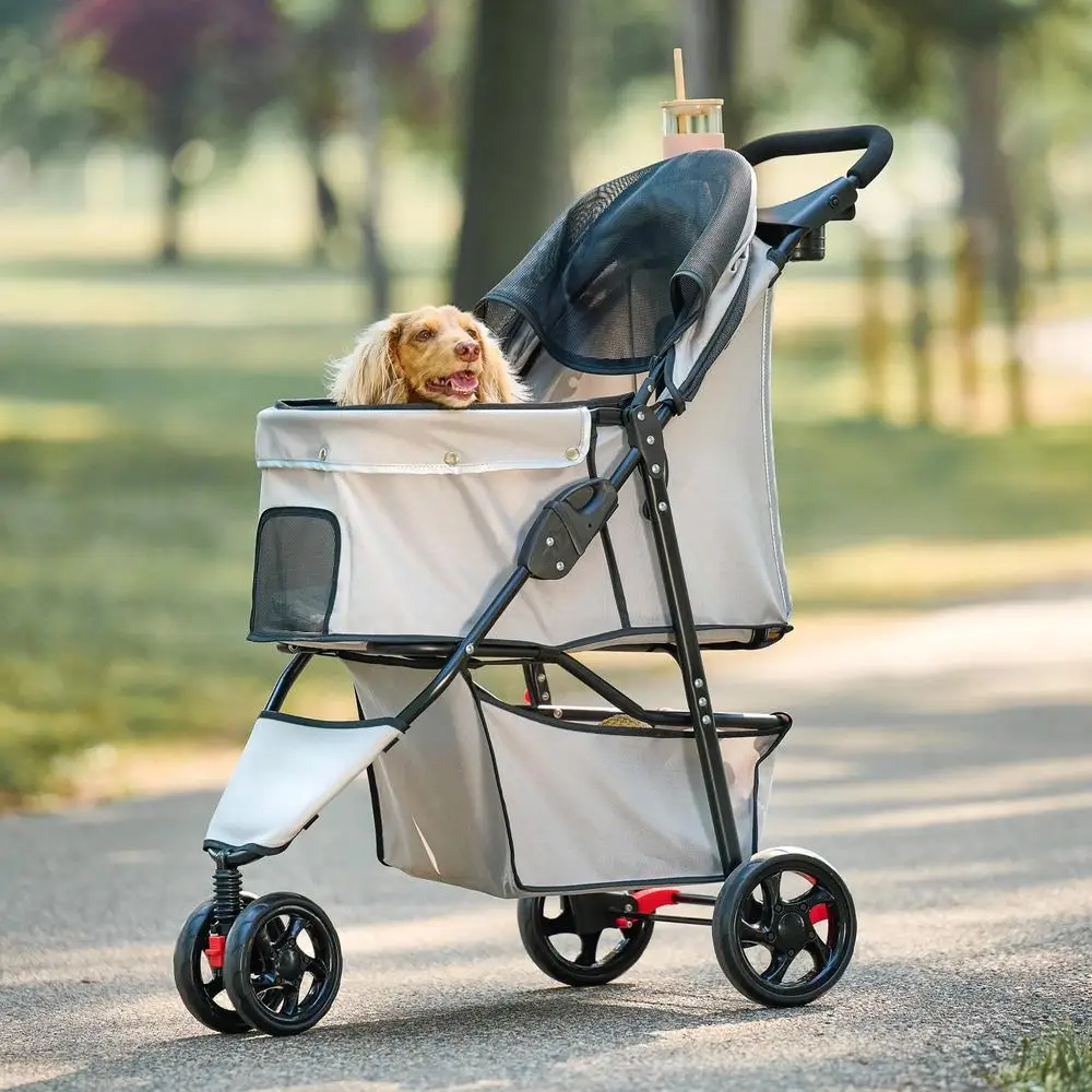 Portable Pet Stroller 360° Swivel Front Wheel Adjustable Canopy Breathable Mesh Panels Easy Fold Lightweight Travel Dog Cat
Portable Pet Stroller 360° Swivel Front Wheel Adjustable Canopy Breathable Mesh Panels Easy Fold Lightweight Travel Dog Cat