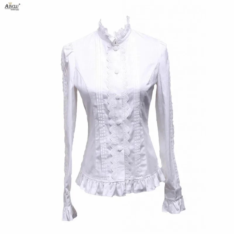 Hot Lolita Blouse Womens Cotton Long Sleeves White Stand Collar Ruffled Trim Cotton Simple Lolita Top XS-XXL
Hot Lolita Blouse Womens Cotton Long Sleeves White Stand Collar Ruffled Trim Cotton Simple Lolita Top XS-XXL