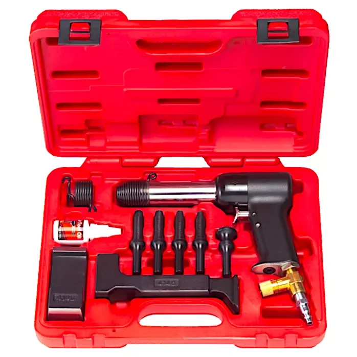 Pneumatic Rivet Hammer Kit 13 Pc, Include Rivet Gun Bucking Bars Rivet Set Blow-molded Carrying Case, 1*Manual
Pneumatic Rivet Hammer Kit 13 Pc, Include Rivet Gun Bucking Bars Rivet Set Blow-molded Carrying Case, 1*Manual