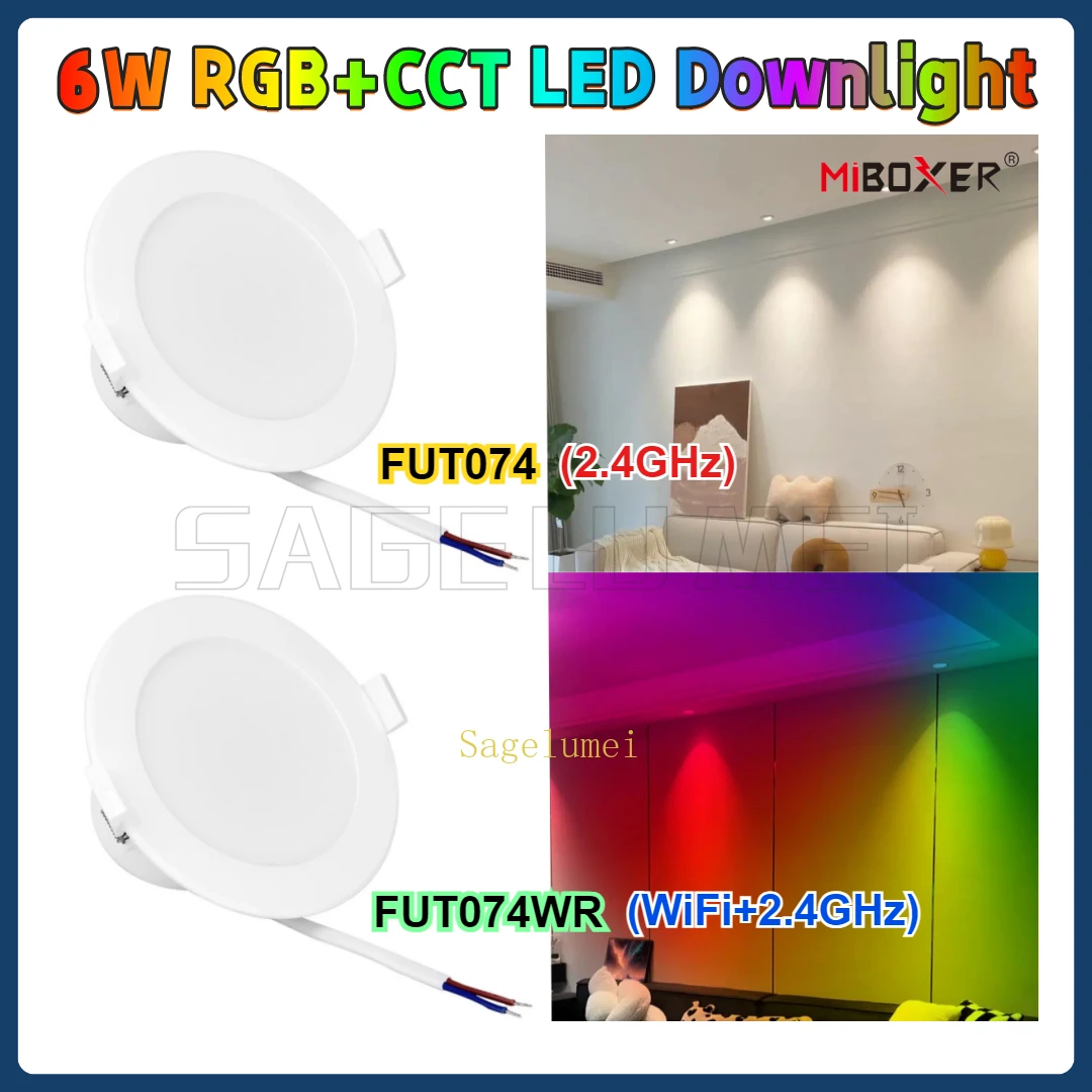 FUT074 FUT074WR MiBoxer 6W RGB+CCT LED Downlight WiFi+2.4GHz Built-in power Tuya smart app control Third party voice control
FUT074 FUT074WR MiBoxer 6W RGB+CCT LED Downlight WiFi+2.4GHz Built-in power Tuya smart app control Third party voice control