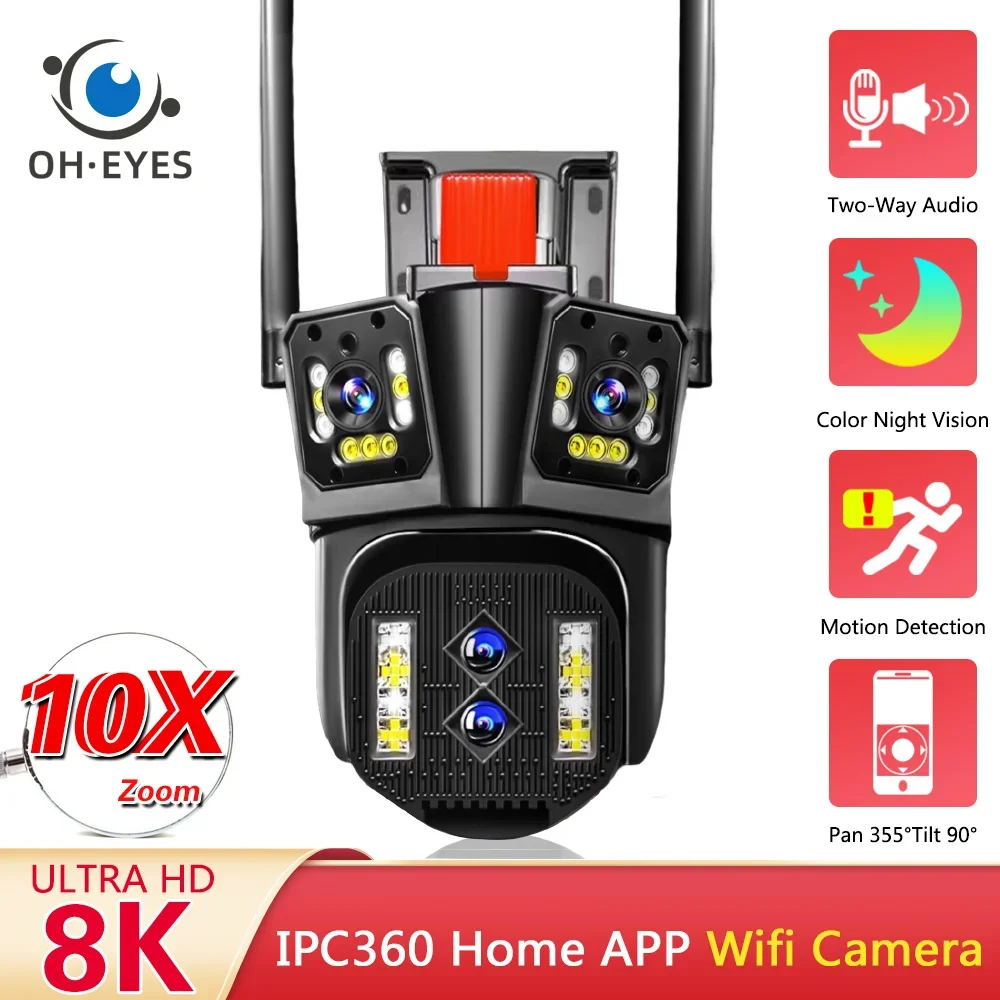 Dual Lens Wifi PTZ Camera Out 16MP 4K Wireless Color Night Vision Home Security surveillance 10X Optical Zoom CCTV IP Camera 8MP
Dual Lens Wifi PTZ Camera Out 16MP 4K Wireless Color Night Vision Home Security surveillance 10X Optical Zoom CCTV IP Camera 8MP