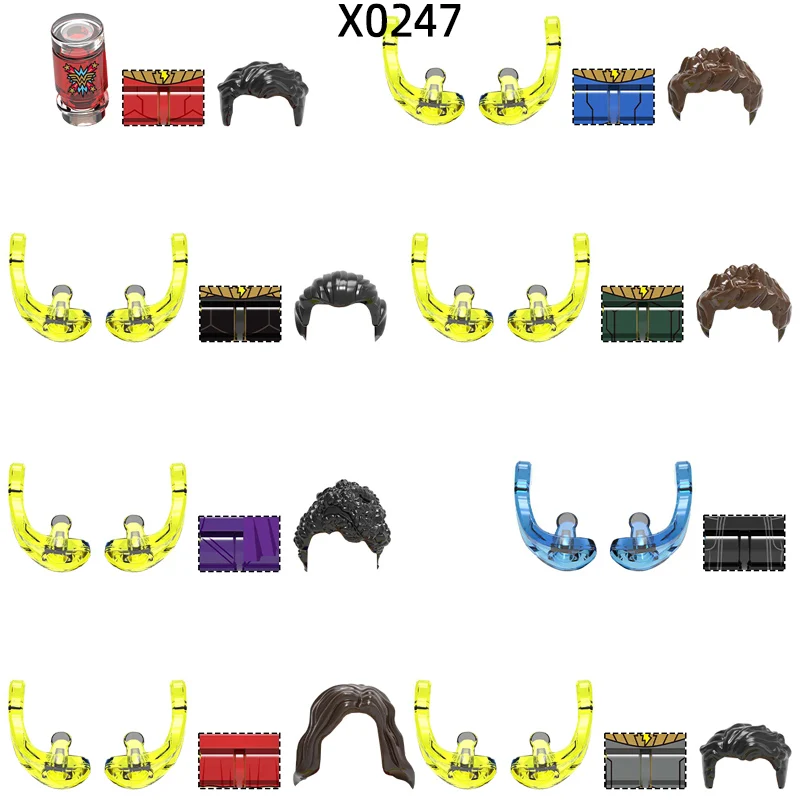 Набор MOC-блоков X0247: Оружие, брюки, детали для волос, фигурки, плащи, бутылки, модели, кирпичики. Подарки и игрушки.
Набор MOC-блоков X0247: Оружие, брюки, детали для волос, фигурки, плащи, бутылки, модели, кирпичики. Подарки и игрушки.