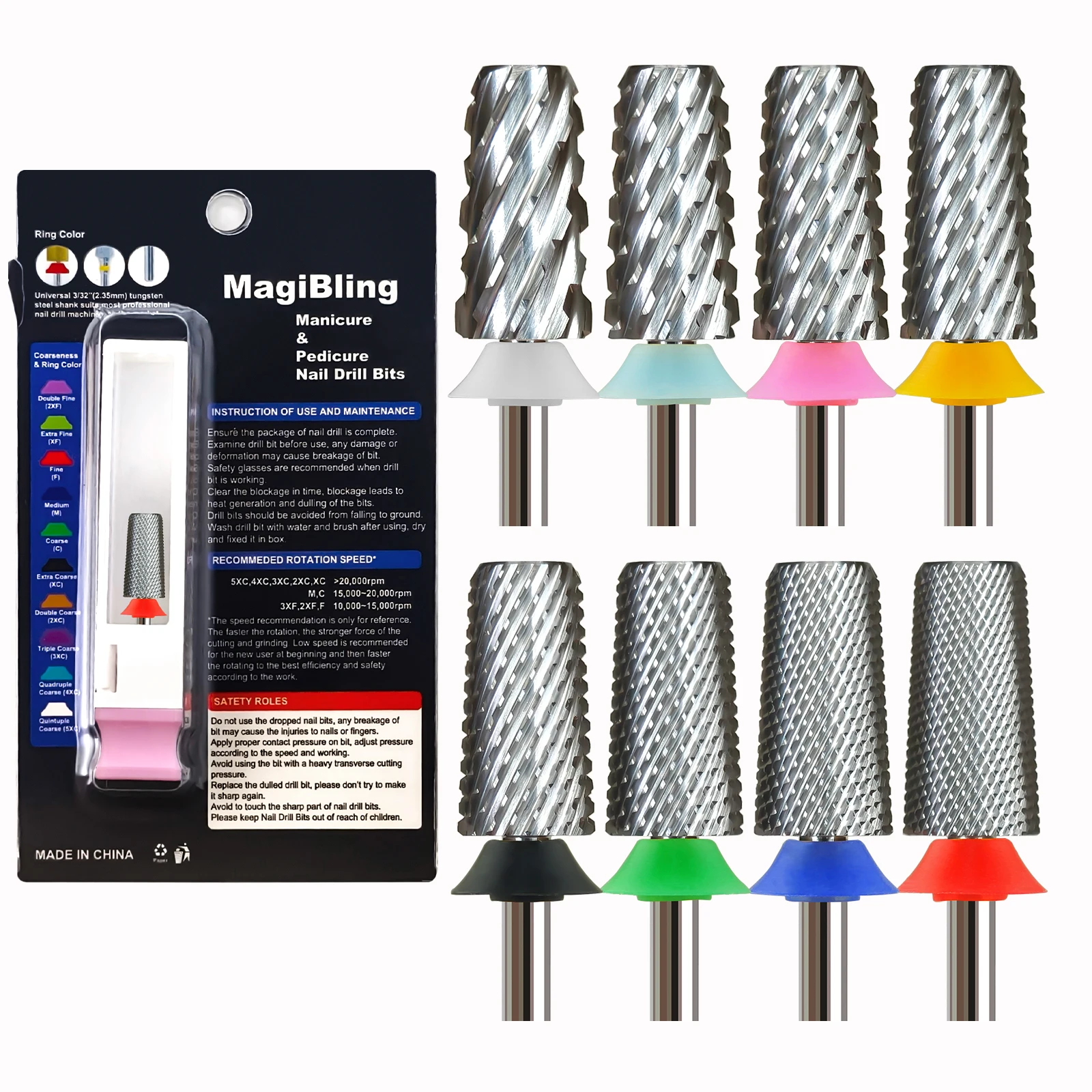 MagiBling 5in1 Cross Cut Carbide Nail Drill Bits Tapered Barrel Left Right Hand Cutter Acrylic Gel Removal Manicure Tool 3/32''
MagiBling 5in1 Cross Cut Carbide Nail Drill Bits Tapered Barrel Left Right Hand Cutter Acrylic Gel Removal Manicure Tool 3/32''