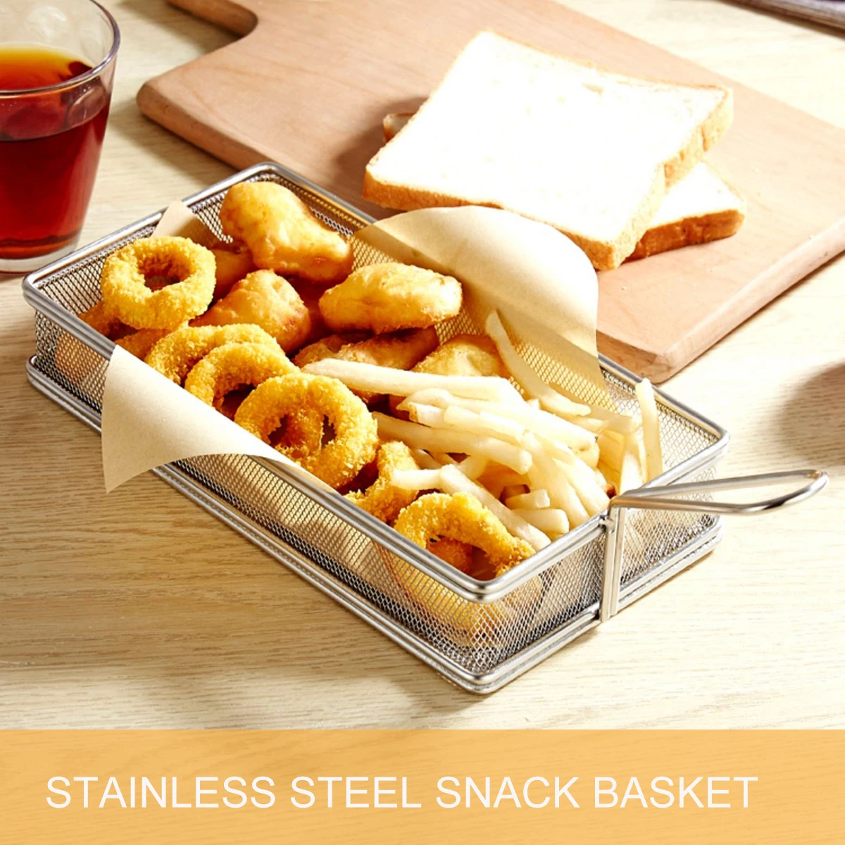 Stainless Steel Frying Basket Small Snack Mesh Filter Screen Basket for Home Kitchen French Fries Chips Food Mesh Colander
Stainless Steel Frying Basket Small Snack Mesh Filter Screen Basket for Home Kitchen French Fries Chips Food Mesh Colander