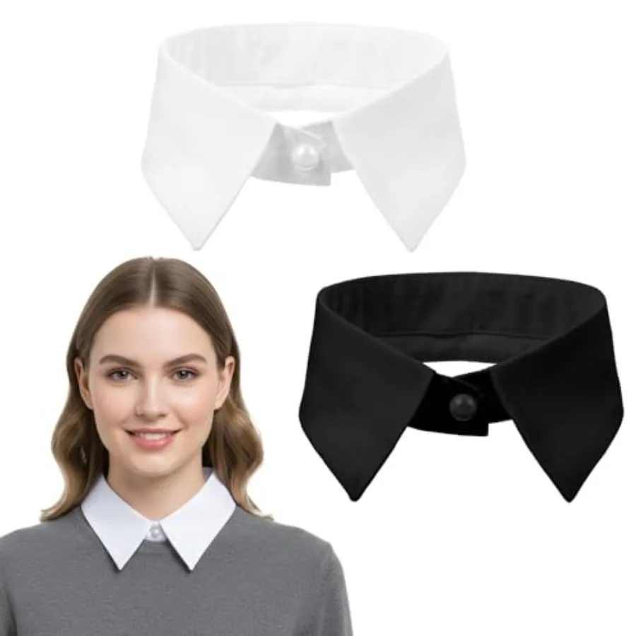 2 Pcs Detachable Dickey Fake Collar for Women, White Black Faux Collar Shirt Accessories, Women's Blouse Faux Fake Collars
2 Pcs Detachable Dickey Fake Collar for Women, White Black Faux Collar Shirt Accessories, Women's Blouse Faux Fake Collars