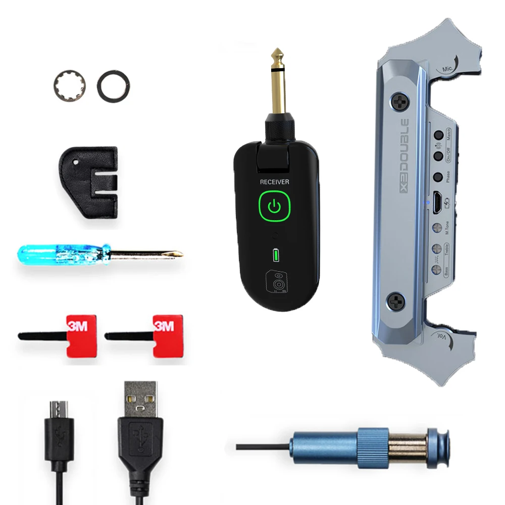 DOUBLE X2 Soundhole Pickup System for Acoustic Guitar Wireless Or Wired 80-120mm Soundhole with Receiver
DOUBLE X2 Soundhole Pickup System for Acoustic Guitar Wireless Or Wired 80-120mm Soundhole with Receiver