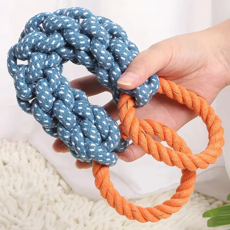 Double-Ring Cotton Blend Dog Rope Toy - Durable, Bite-Resistant & Interactive for Tug Play, Fit Medium to Large Dog Breeds
Double-Ring Cotton Blend Dog Rope Toy - Durable, Bite-Resistant & Interactive for Tug Play, Fit Medium to Large Dog Breeds