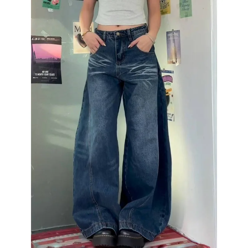 Women's Vintage Style Denim Trouser Harajuku Casual Mop Full Length Pants 2025 Summer Y2K Punk Street Baggy Aesthetic Jeans
Women's Vintage Style Denim Trouser Harajuku Casual Mop Full Length Pants 2025 Summer Y2K Punk Street Baggy Aesthetic Jeans
