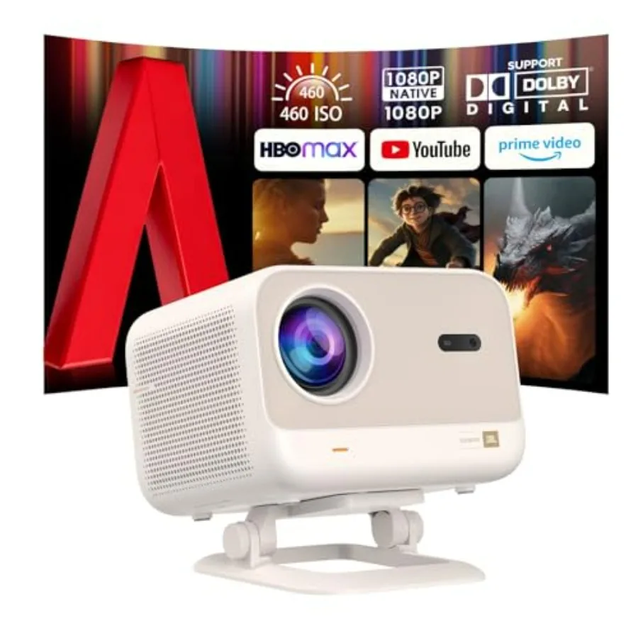 Портативный проектор 1080P с Wi-Fi и Bluetooth, встроенным приложением Netflix, звуком JBL, поддержкой 4K, автофокусом и коррекцией трапецеидальных искажений для HDTV
Портативный проектор 1080P с Wi-Fi и Bluetooth, встроенным приложением Netflix, звуком JBL, поддержкой 4K, автофокусом и коррекцией трапецеидальных искажений для HDTV