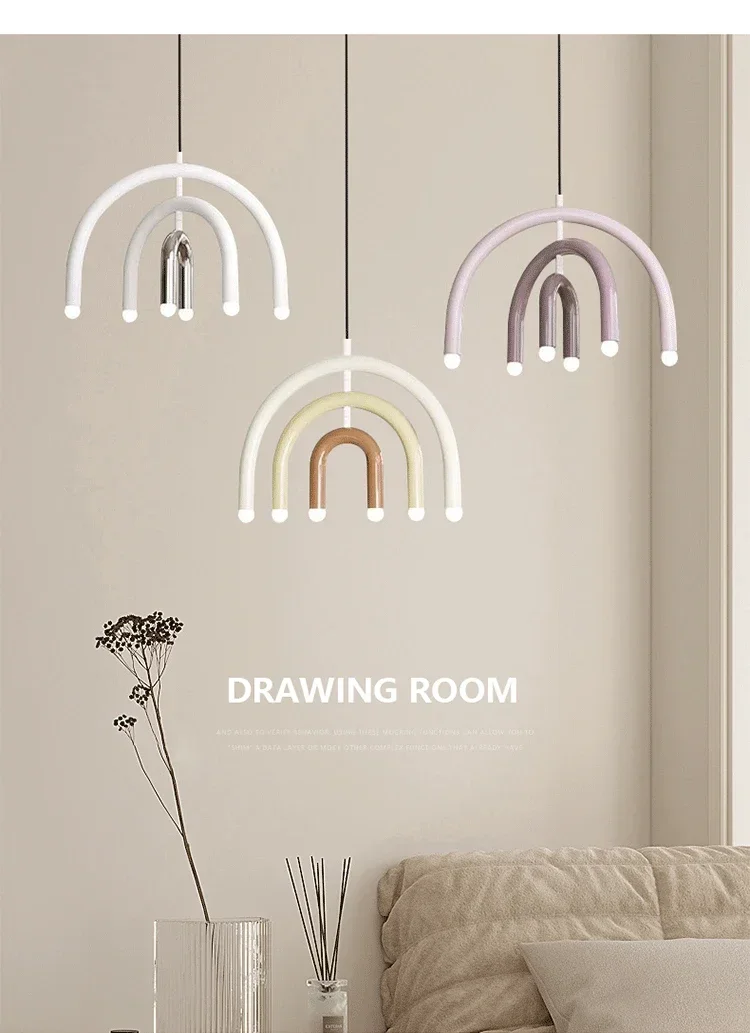 Italy Designer Rainbow Chandelier U-shaped LED Minimalist Creamy Style Pendant Light for Children's Room and Living Room Decor
Italy Designer Rainbow Chandelier U-shaped LED Minimalist Creamy Style Pendant Light for Children's Room and Living Room Decor