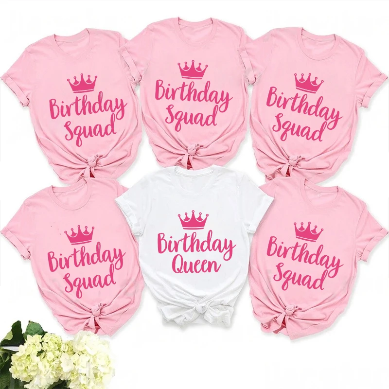 Fashion Birthday Squad Queen T Shirts for Women Clothing Birthday Party Tops Short Sleeve Tee Shirt Harajuku Streetwear
Fashion Birthday Squad Queen T Shirts for Women Clothing Birthday Party Tops Short Sleeve Tee Shirt Harajuku Streetwear