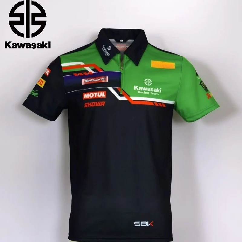 Оригинальная мотоциклетная футболка Kawasaki Racing Team Ninja ZX-10R, рубашка поло, летняя мужская и женская быстросохнущая дышащая майка 
Оригинальная мотоциклетная футболка Kawasaki Racing Team Ninja ZX-10R, рубашка поло, летняя мужская и женская быстросохнущая дышащая майка