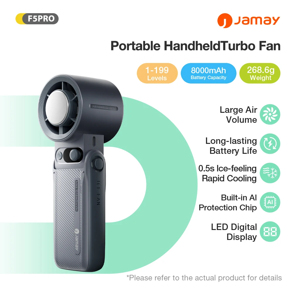 Portable Handheld Fan LED Digital Display 199 Gear Wind Speed 8000 mAh Adjustable Turbo Portable Outdoor Fan Baby Stroller Fan
Portable Handheld Fan LED Digital Display 199 Gear Wind Speed 8000 mAh Adjustable Turbo Portable Outdoor Fan Baby Stroller Fan