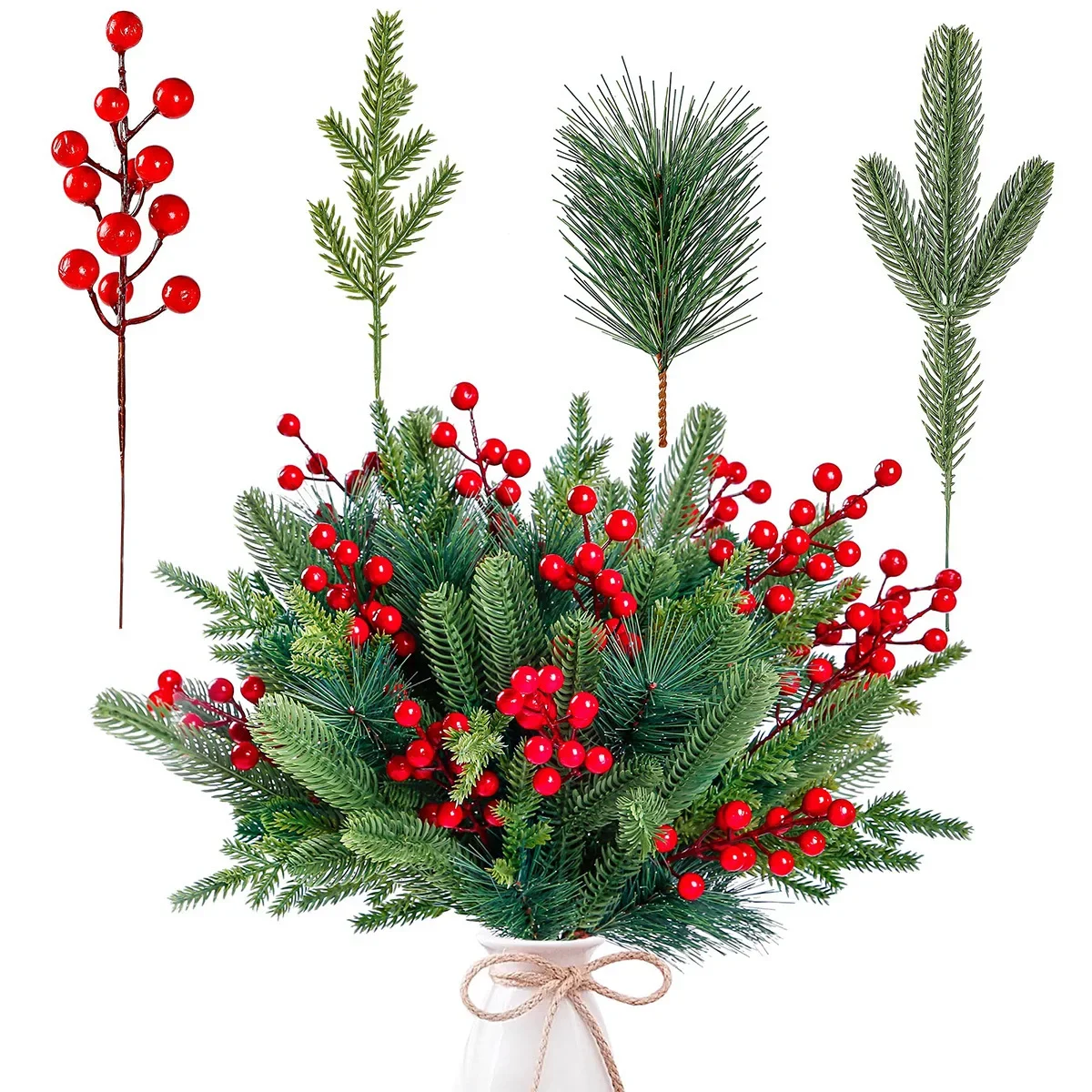 Artificial Simulation Pine Needle Red Fruit 60 Sticks Mixed Combination Simulation Plant Christmas Decoration
Artificial Simulation Pine Needle Red Fruit 60 Sticks Mixed Combination Simulation Plant Christmas Decoration