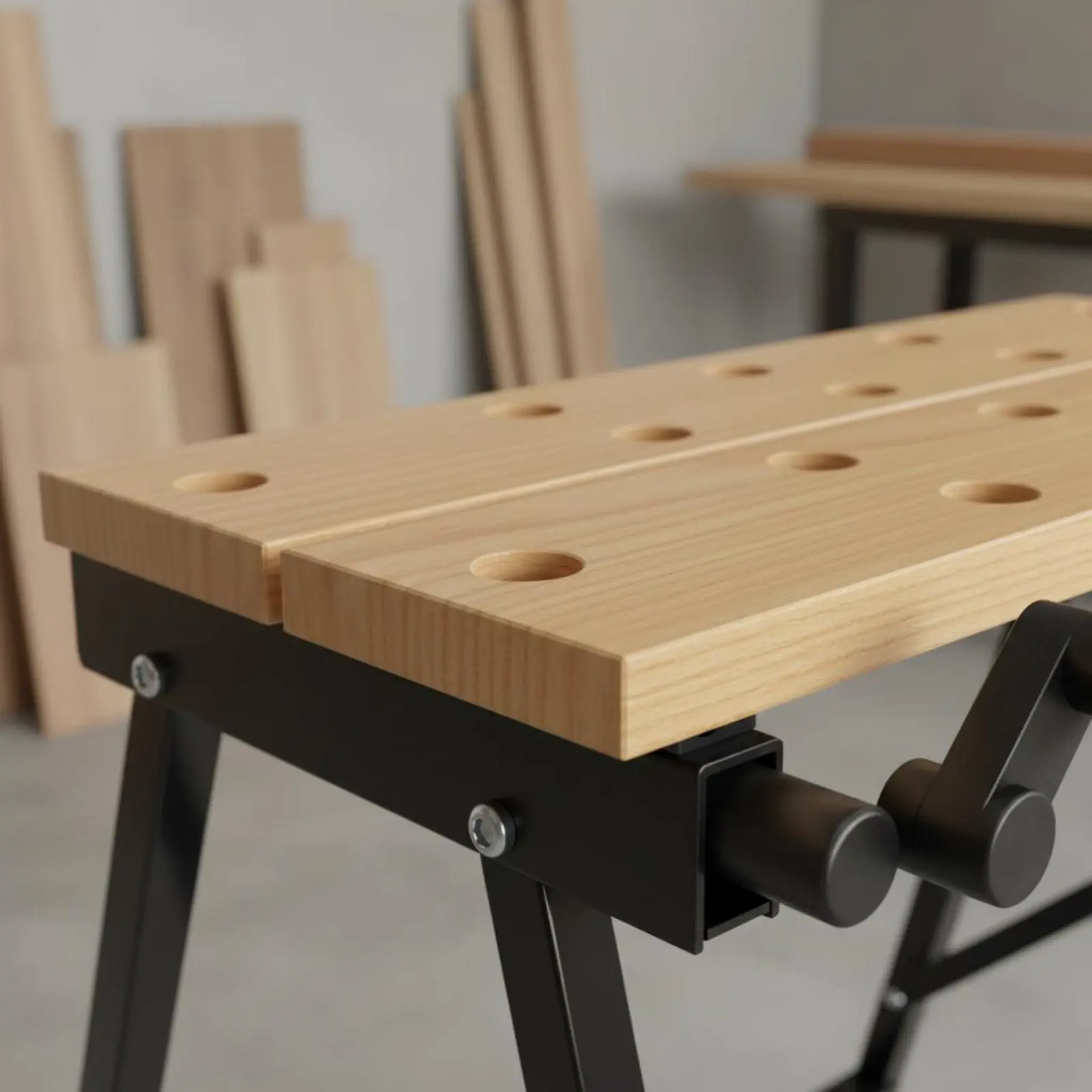 Folding Workbench Foldable Design Portable Work Bench Foldable Sawhorse Printed Ruler and Angle Measurer Workshop Equipment
Folding Workbench Foldable Design Portable Work Bench Foldable Sawhorse Printed Ruler and Angle Measurer Workshop Equipment