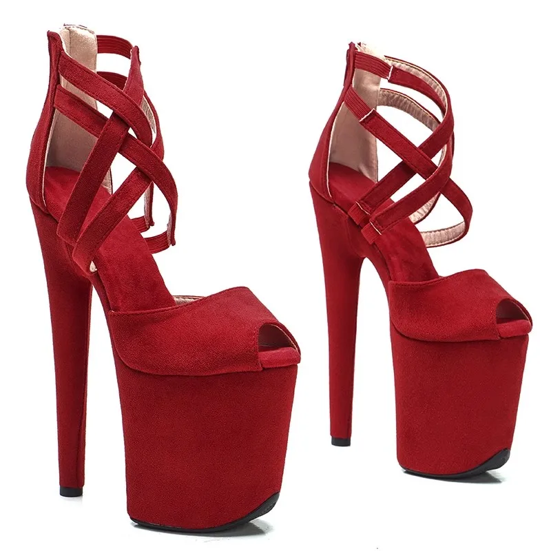 Women New 20CM/8inches Suede Upper Sexy Exotic High Heel Platform Party Sandals Pole Dance Shoes Model Shows Sandals 206
Women New 20CM/8inches Suede Upper Sexy Exotic High Heel Platform Party Sandals Pole Dance Shoes Model Shows Sandals 206