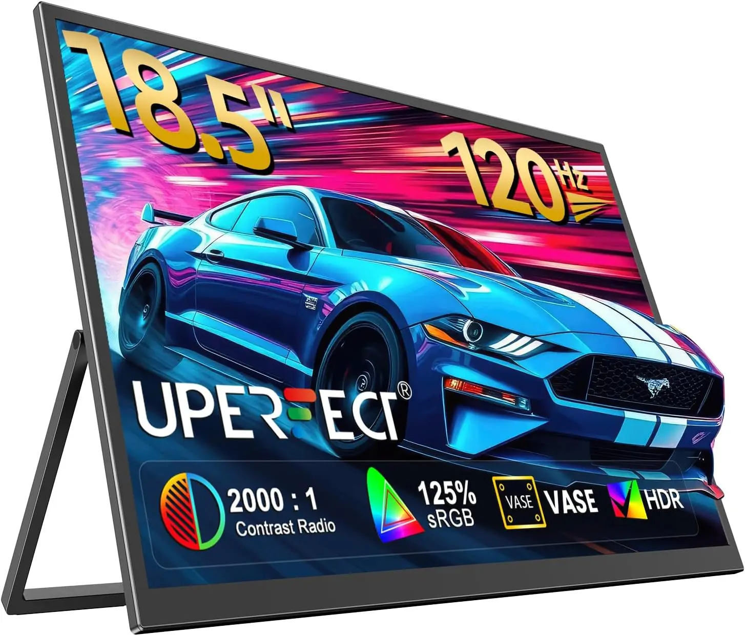 18.5" 120Hz Portable Monitor, 125% sRGB, FreeSync HDR, USB-C & Mini HDMI, VESA Mountable, 350 Nits
18.5" 120Hz Portable Monitor, 125% sRGB, FreeSync HDR, USB-C & Mini HDMI, VESA Mountable, 350 Nits