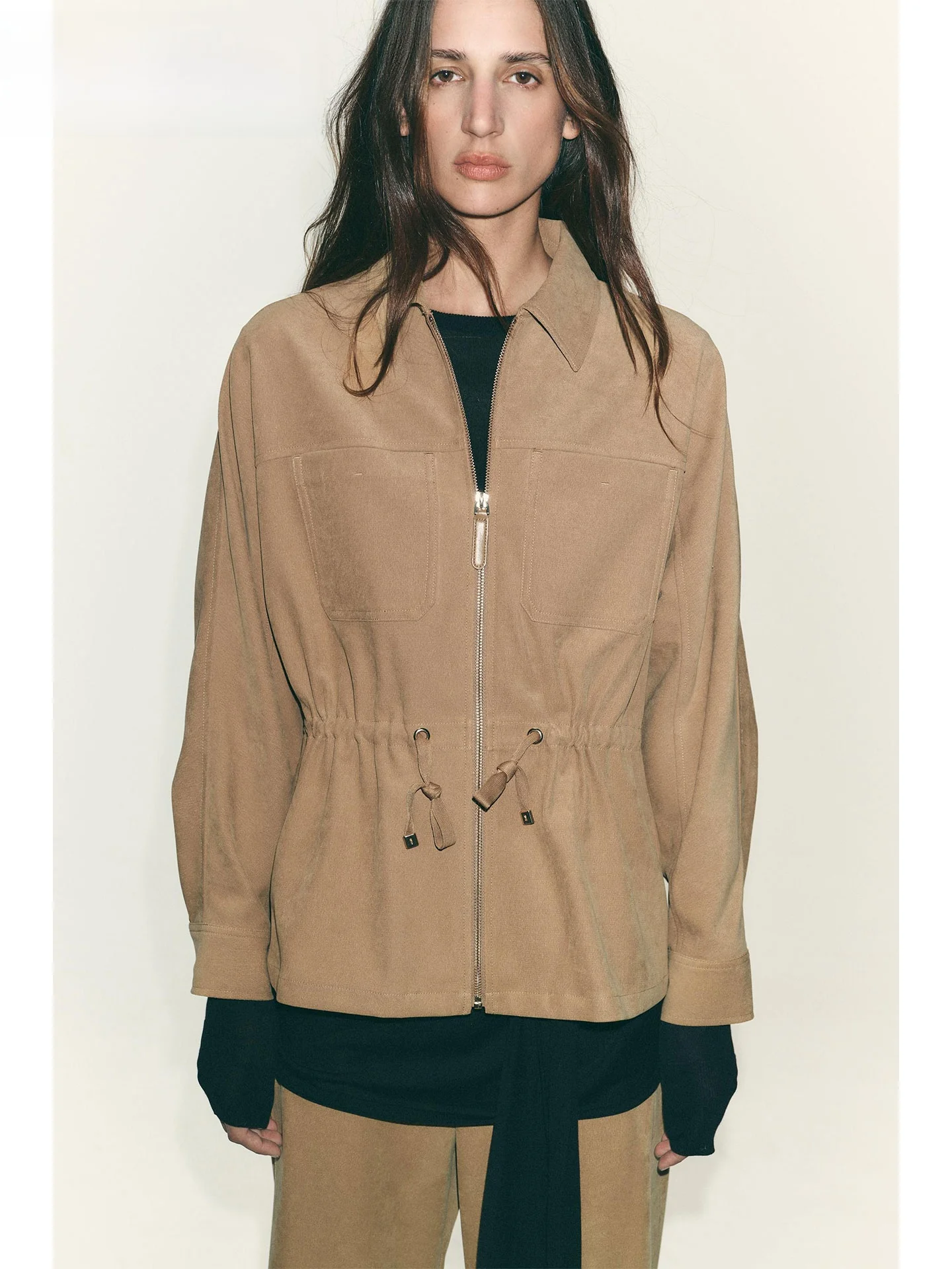 ZAPRHA Casual Adjustable Waist ket Decorated Jaet Women's Slimming Outerwear Fall 2025 Sle Loose Fit Long Sve Zipper
ZAPRHA Casual Adjustable Waist ket Decorated Jaet Women's Slimming Outerwear Fall 2025 Sle Loose Fit Long Sve Zipper