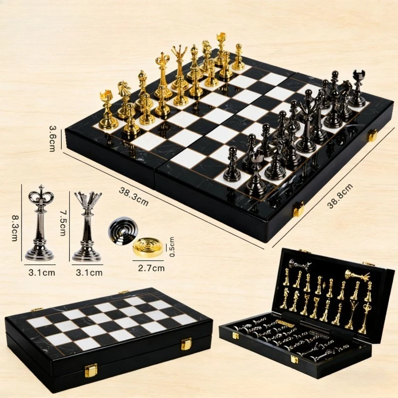 Large Metal Chess Set, 2-in-1 Foldable Board, High-end International Chess Game for Cross-border
Large Metal Chess Set, 2-in-1 Foldable Board, High-end International Chess Game for Cross-border