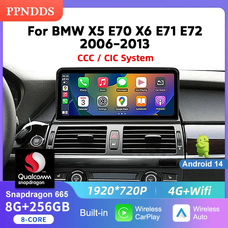 PPNDDS Android 14 CarPlay Screen For BMW X5 E70 X6 E71 E72 2006-2013 Wireless Carplay GPS Multimedia Player Stereo DSP Car Radio
PPNDDS Android 14 CarPlay Screen For BMW X5 E70 X6 E71 E72 2006-2013 Wireless Carplay GPS Multimedia Player Stereo DSP Car Radio