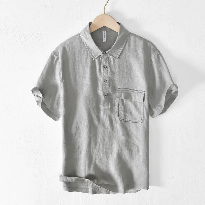 Summer Men's Shirts Plain Color Korean Fashion Men Short Sleeve Linen Cotton Short Sleeve Shirt Light Weight Clothing Camisas
Summer Men's Shirts Plain Color Korean Fashion Men Short Sleeve Linen Cotton Short Sleeve Shirt Light Weight Clothing Camisas