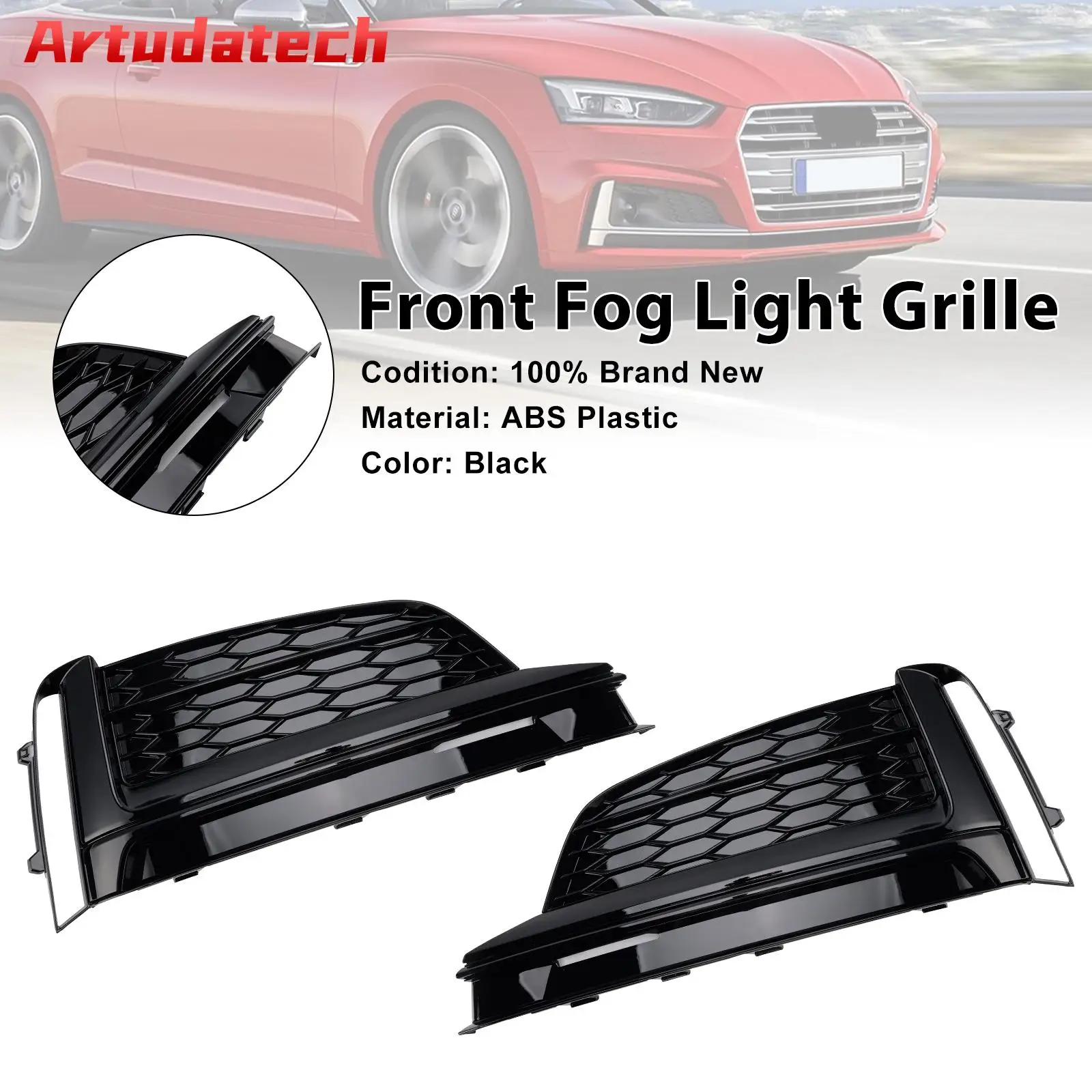 Artudatech Front Bumper Fog Light Grille Cover Grill Fit Audi A5 S-Line S5 2018-2019 Car Accessories 
Artudatech Front Bumper Fog Light Grille Cover Grill Fit Audi A5 S-Line S5 2018-2019 Car Accessories