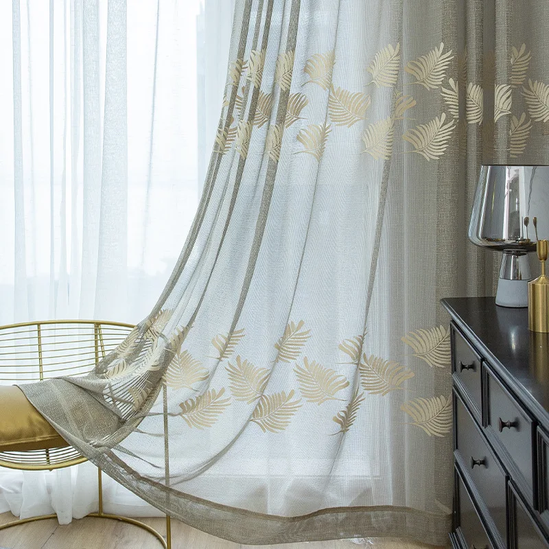 Beige and Brown Leaf Lace Embroidered Design Curtains for Living Room,Modern Semi Blackout, White Tulle Curtains for Bedroom
Beige and Brown Leaf Lace Embroidered Design Curtains for Living Room,Modern Semi Blackout, White Tulle Curtains for Bedroom