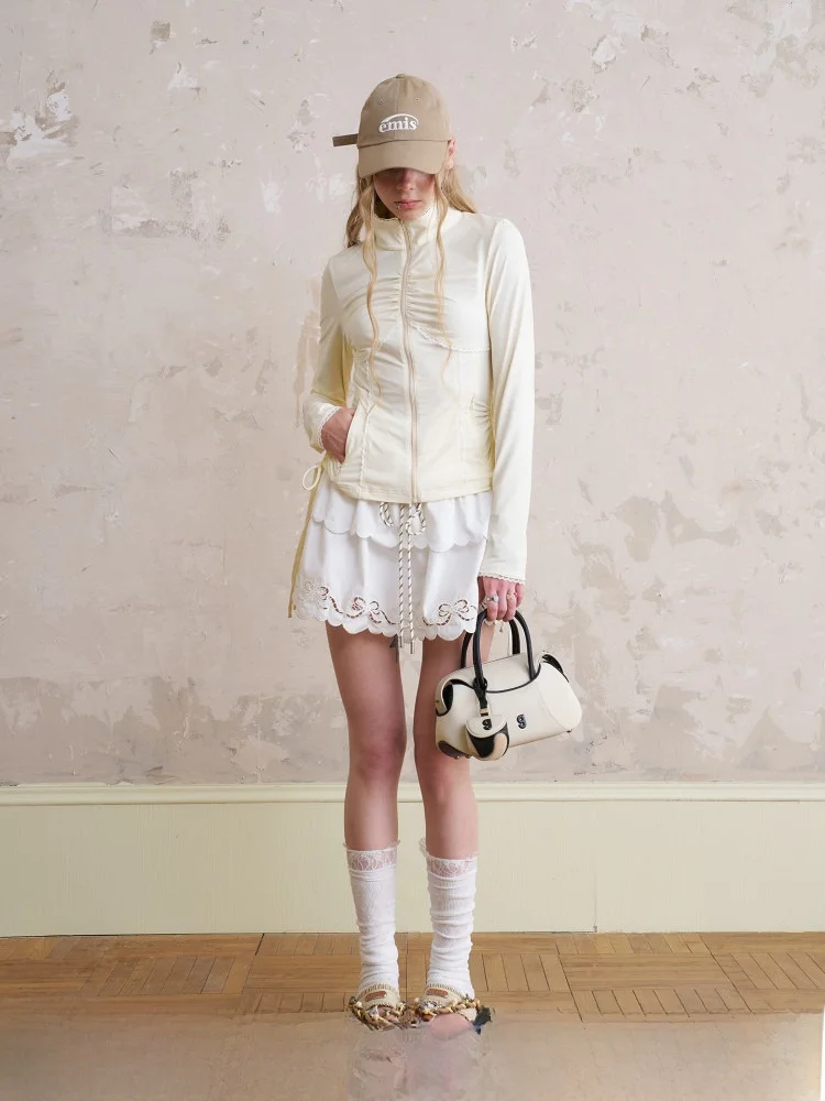 DIDDI MODA Women's Slim Fit Comfortable Ice Silk Sun Protection Jaet Simple Pleated Lace Splice High-End Feel Sweet Sle
DIDDI MODA Women's Slim Fit Comfortable Ice Silk Sun Protection Jaet Simple Pleated Lace Splice High-End Feel Sweet Sle