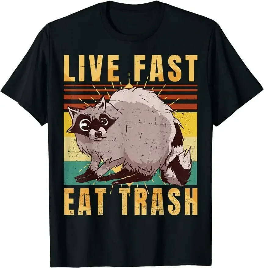 Funny Racoon - Live Fast Eat Trash - Camping Retro Vintage T-Shirt. Summer Cotton O-Neck Short Sleeve Mens T Shirt New S-3XL
Funny Racoon - Live Fast Eat Trash - Camping Retro Vintage T-Shirt. Summer Cotton O-Neck Short Sleeve Mens T Shirt New S-3XL